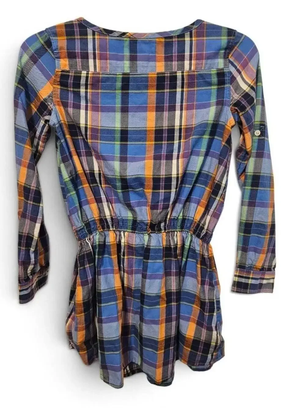 Ralph Lauren Girls Plaid Long Sleeve Button Front Dress  Size 10